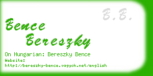 bence bereszky business card